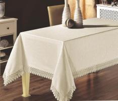 Скатерть с кружевом Maison Royale 160x220 KDK Cream
