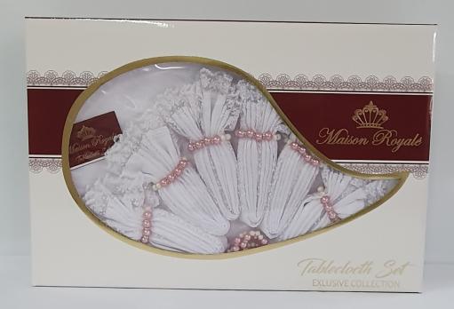 Скатерть KDK Set Maison Royale 160x220+8 psc White