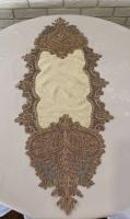 Дорожка велюровая Acme с кружевом 40*140 Payidar Cream-Gold