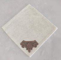 Салфетка велюровая Acme с кружевом 35*35 Payidar Krem-Gold