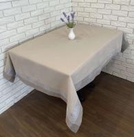 Скатерть полиэстер со стразами 130*180 код 02С02 Капучино