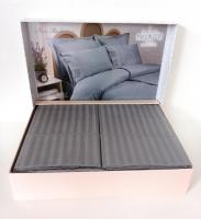 Постільна білизна Maison D'or сатин страйп сімейний New Rails Grey
