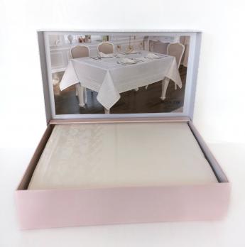 Скатертина Set Maison D'or 160х320+8psc Palmer Ecru
