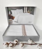 Постільна білизна Maison D'or сатин з вишивою 200х220 Premium Beige