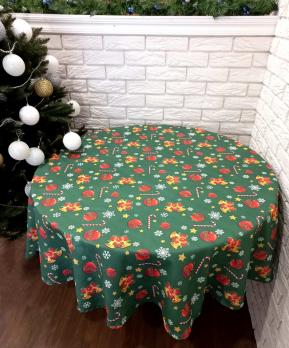 Скатерть "Print" Sagol новогодняя 160 круг Yesil