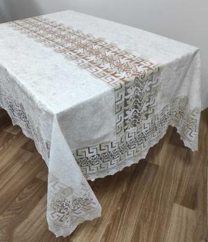 Скатерть Велюр Acme Tekstil 160x220 Vefa Krem-Gold PVS