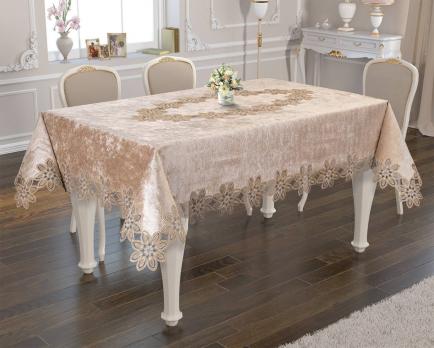 Скатерть Велюр Acme Tekstil 160x350 Daisy Capiccino PVS