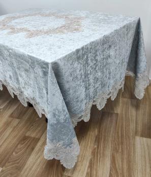 Скатертина Велюр Acme Tekstil 160x220 Cinar Silver PVS