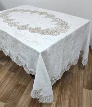 Скатертина Велюр Acme Tekstil 160x220 Quenn Krem PVS