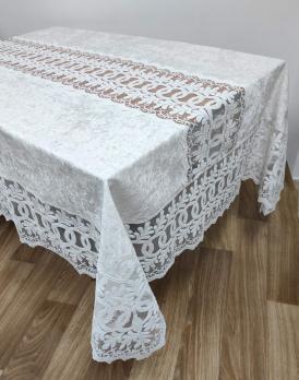 Скатерть Велюр Acme Tekstil 160x260 Amora Krem PVS