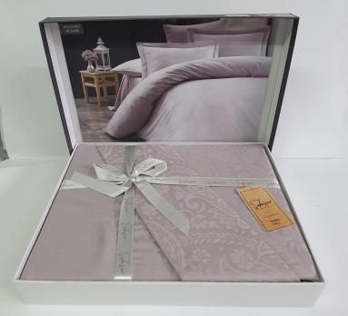 Постельное белье Saheser Jacquard Vip Satin 200X220 Cucumbers Lila