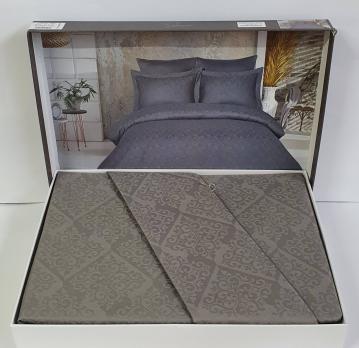 Постільна білизна Saheser Jacquard Vip Satin 200X220 Monogram(Damaks) Gri