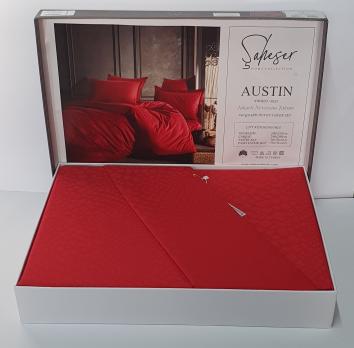 Постельное белье Saheser Jacquard Vip Satin 200X220 Austin Kirmizi