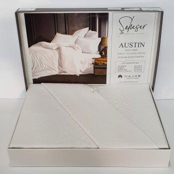 Постельное белье Saheser Jacquard Vip Satin 200X220 Austin Beyaz