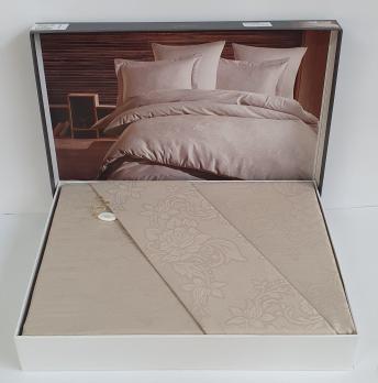 Постільна білизна Saheser Jacquard Vip Satin 200X220 Gul Bej