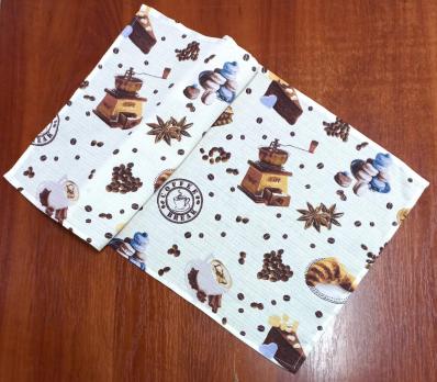 Полотенце кухонное вафельное "Coffee break" 70х35