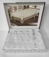 Скатерть с кружевом Maison Royale 160x260 ovale Susanne White