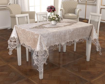 Скатертина Велюр Acme Tekstil 160x220 Rose Capiccino PVS
