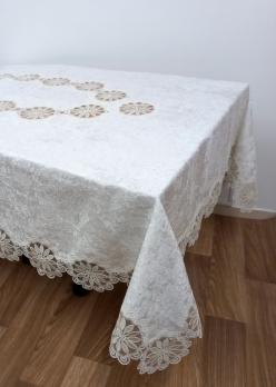 Скатерть Велюр Acme Tekstil 160x300 Sahra Krem PVS