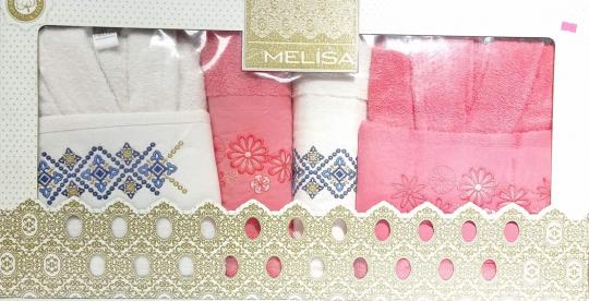 Халат-набор Melisa Бело-Розовый Pattern