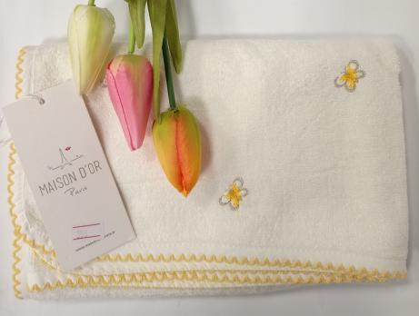 Рушник Maison D'or Kelebek Bamboo 50x100 White-Yellow