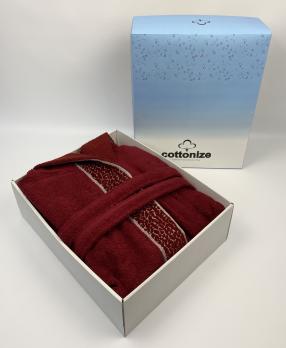 Халат Cottonize cod703 Бордовый ХXL в коробке