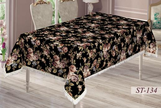 Скатерть гобеленовая с китичками Sagol 160x220 St - 134 Siyah