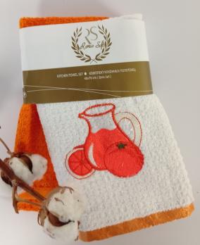 Набор кухонных полотенец Romeo Soft 2шт White-Orange