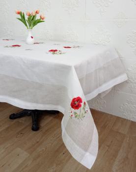 Скатерть 150х300 Line Red Poppy 9016