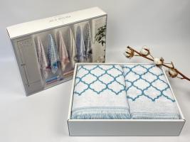 Полотенца Maison D'or 2шт Lorenza Turquoise-White