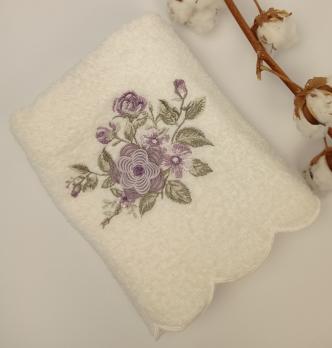 Рушник Saheser 50х90 Purple Flowers Krem