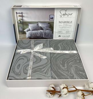 Постельное белье Saheser ранфорс Marble 200х220 Gri