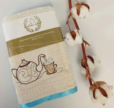 Набір кухонних рушників Romeo Soft 2шт Coffee Time White-Blue