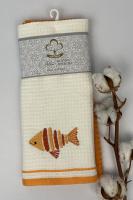 Набор кухонных полотенец 2 шт Cottonize Fish Orange