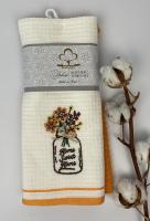 Набор кухонных полотенец 2 шт Cottonize Flowers Orange