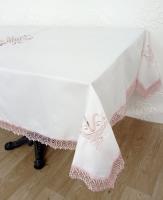 Скатерть Maison Royale Лен с кружевом 160x220 Lale Cream-Powder
