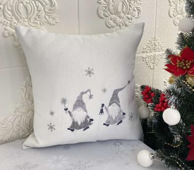 Наволочка новогодняя 40х40 код STP-5663 White