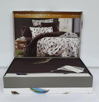 Постельное белье Maison D'or сатин с вышивкой 200х220 Pulume Volante Brown