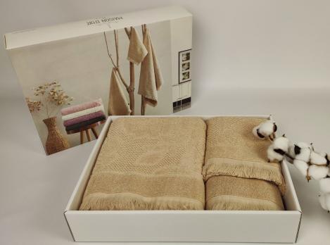 Полотенца Maison D'or 3шт New Flora Beige