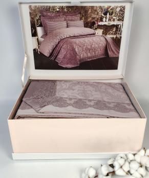 Набір Покривало + постіль Maison D'or Mirabella Dantella 260x260 Lilac
