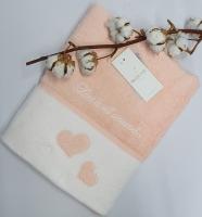 Полотенце Maison D'or Monique Hearts 85x150 Salmon