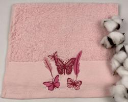 Махровое полотенце Ma Me 30х50 Butterfly 2 Розовое