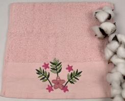 Махровое полотенце Ma Me 30х50 Flowers 1 Розовое
