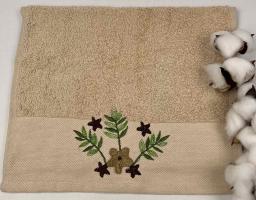 Махровое полотенце Ma Me 30х50 Flowers 1 Бежевое