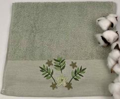 Махровое полотенце Ma Me 30х50 Flowers 1 Салатовое
