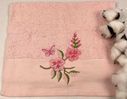 Махровое полотенце Ma Me 30х50 Flowers 2 Розовое