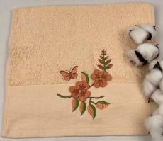 Махровое полотенце Ma Me 30х50 Flowers 2 Персиковое