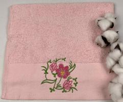 Махровое полотенце Ma Me 30х50 Flowers 3 Розовое