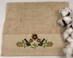 Махровий рушничок Ma Me 30х50 Flowers 4 Бежевий