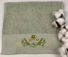 Махровое полотенце Ma Me 30х50 Flowers 4 Салатовое
